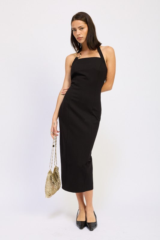 HARDWARD HALTER MIDI DRESS