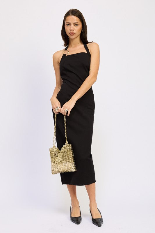 HARDWARD HALTER MIDI DRESS