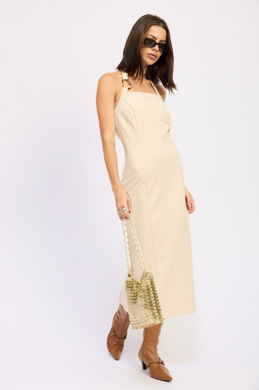 HARDWARD HALTER MIDI DRESS