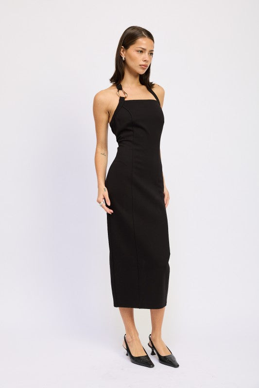HARDWARD HALTER MIDI DRESS