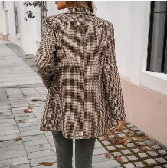 Lapel Buttoned Blazer Miss Sparkling
