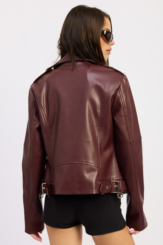 LEATHER BIKER JACKET