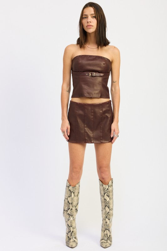 LOW RISE MINI PLEATED SKIRT