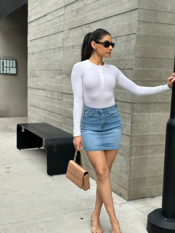 Summer Hot Girl High Waisted Denim Mini Skirt ACG Los Angeles