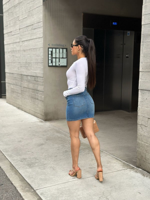 Summer Hot Girl High Waisted Denim Mini Skirt ACG Los Angeles