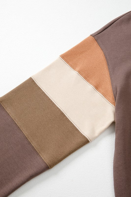 Cotton Colorblock Drop Pullover Sweatshirt EG fashion