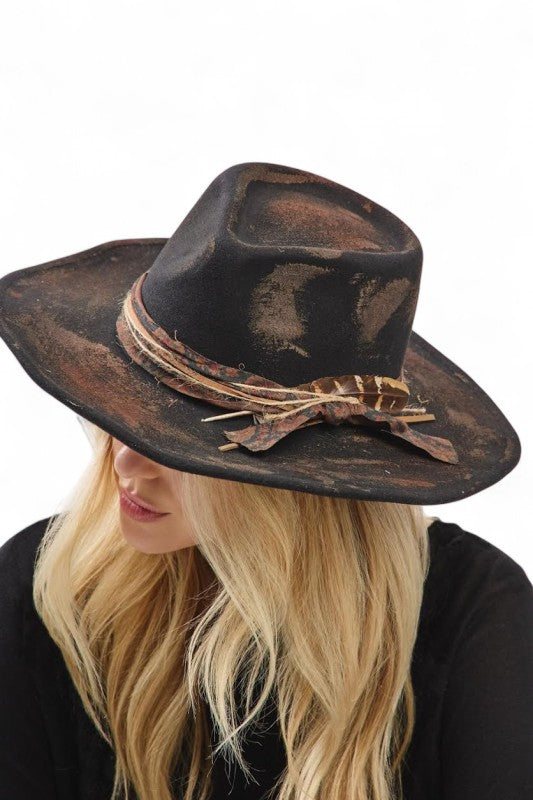 Distress Vintage Shapable Fedora Cowboy Hat LA Jewelry Plaza