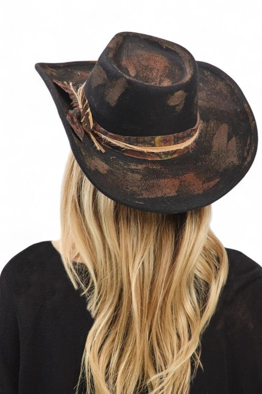 Distress Vintage Shapable Fedora Cowboy Hat LA Jewelry Plaza