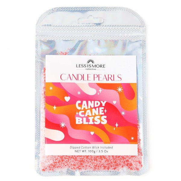 Candy Cane Bliss Candle Pearls Less is More Collective
