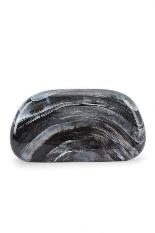 Tonal Iconic Handle Marble Resin Box Clutch LA Jewelry Plaza