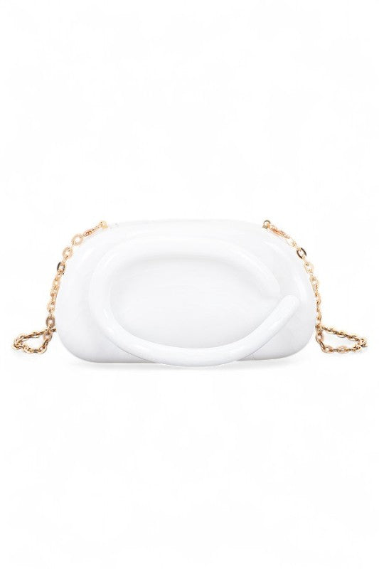 Tonal Iconic Handle Marble Resin Box Clutch LA Jewelry Plaza