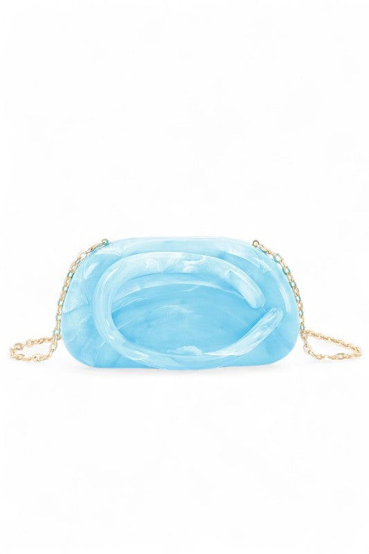 Tonal Iconic Handle Marble Resin Box Clutch LA Jewelry Plaza