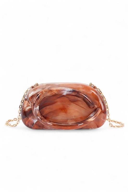 Tonal Iconic Handle Marble Resin Box Clutch LA Jewelry Plaza