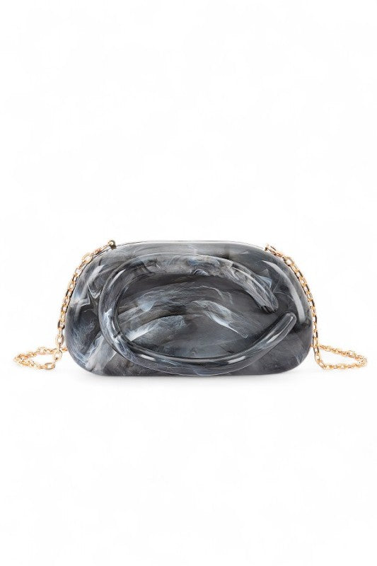 Tonal Iconic Handle Marble Resin Box Clutch LA Jewelry Plaza