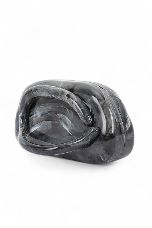 Tonal Iconic Handle Marble Resin Box Clutch LA Jewelry Plaza