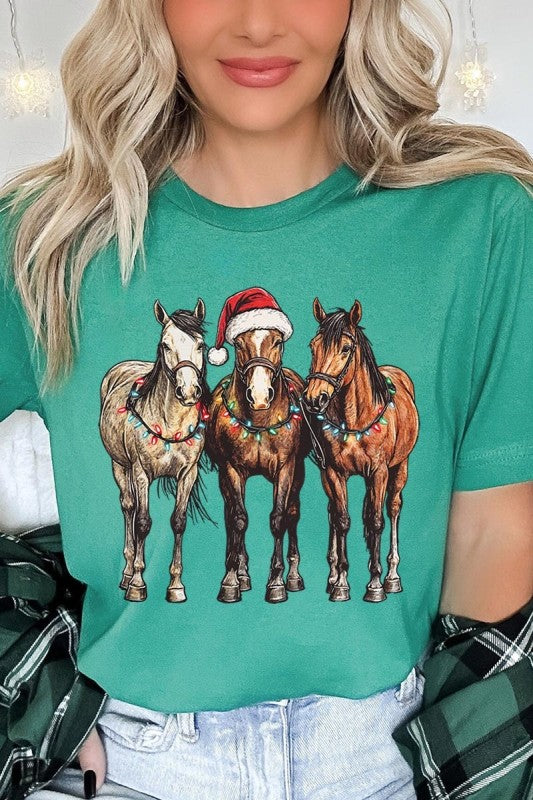 Christmas Horses Graphic Tee Color Bear