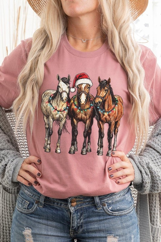 Christmas Horses Graphic Tee Color Bear