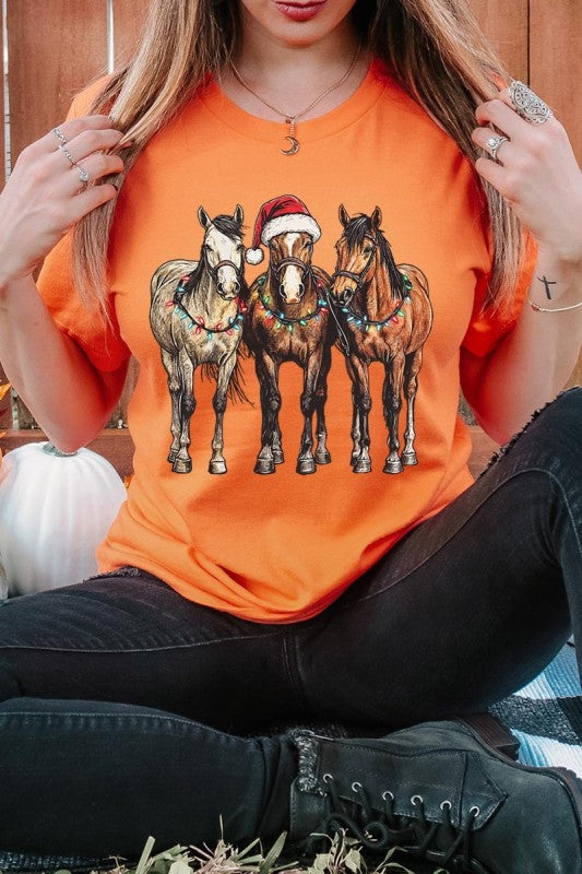 Christmas Horses Graphic Tee Color Bear