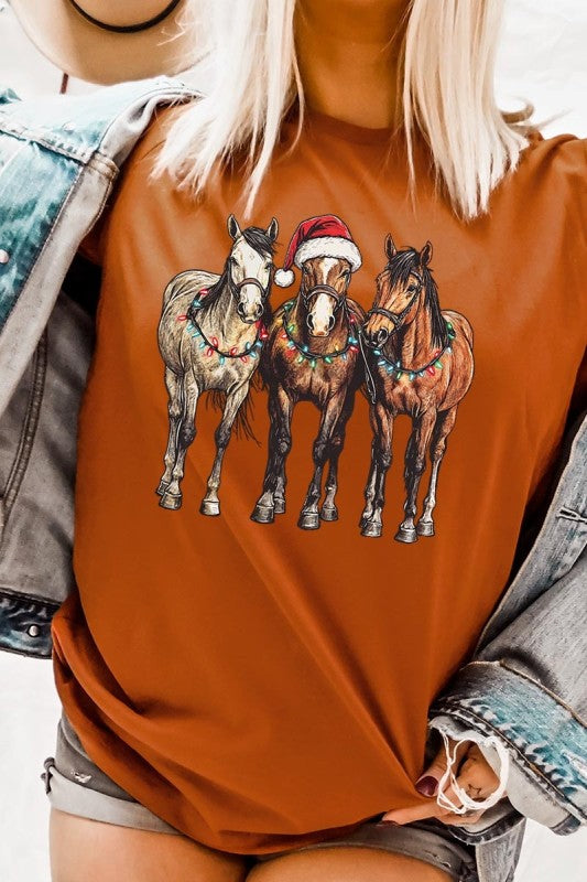Christmas Horses Graphic Tee Color Bear