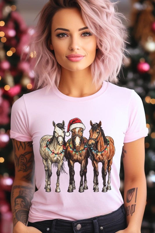 Christmas Horses Graphic Tee Color Bear