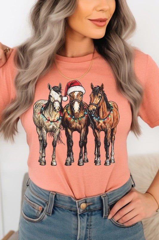 Christmas Horses Graphic Tee Color Bear