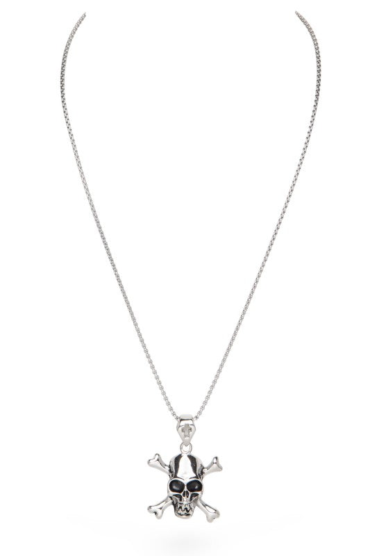 Unisex Stainless Steel Skull Pendant Necklace LA Jewelry Plaza