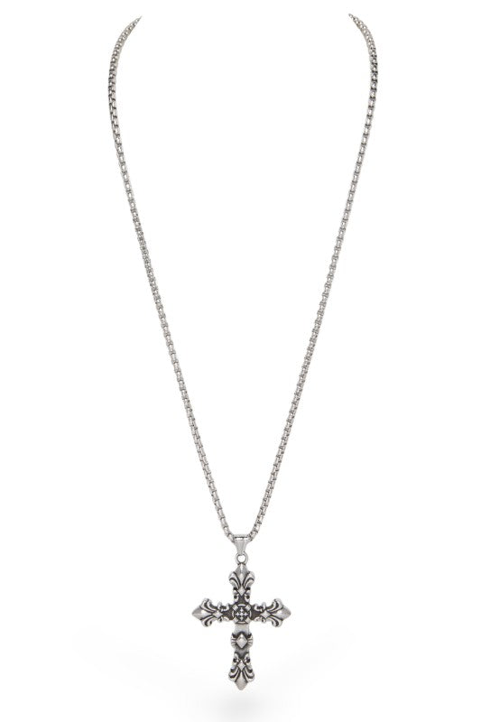 Stainless Steel Unisex Cross Pendant Necklace LA Jewelry Plaza