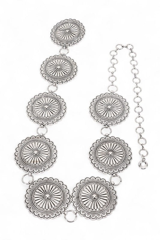 Oversize Western Concho Station Fashion Chain Belt