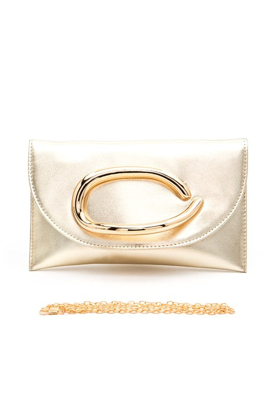 Metal Handle Iconic Envelope Clutch Bag LA Jewelry Plaza