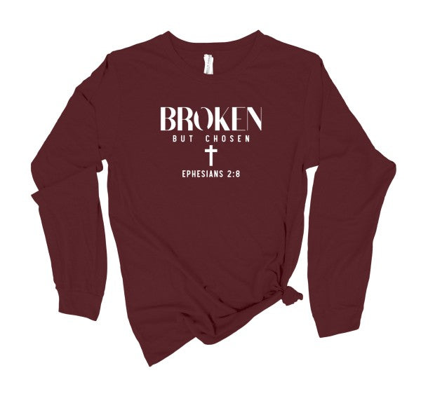 Broken But Chosen Long Sleeve Graphic Top Ocean and 7th