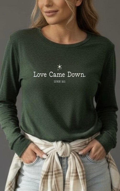 Love Came Down Long Sleeve Graphic Tee Ocean and 7th