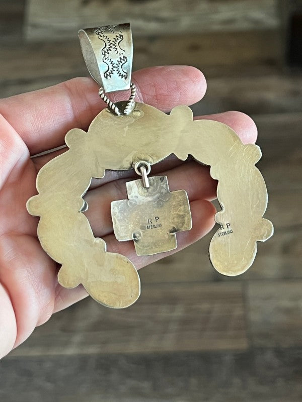 Apache Made Sterling Silver and Egyptian Turquoise Nizhoni Traders LLC