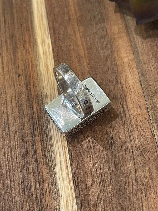 Handmade Sterling Silver & Multi Stone Inlay Ring