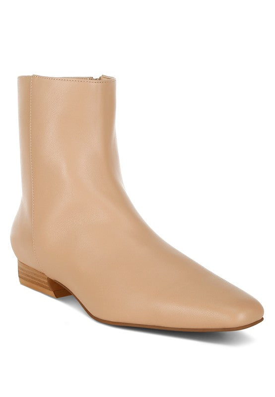 Obita Flared Heel Genuine Leather Boots Rag Company