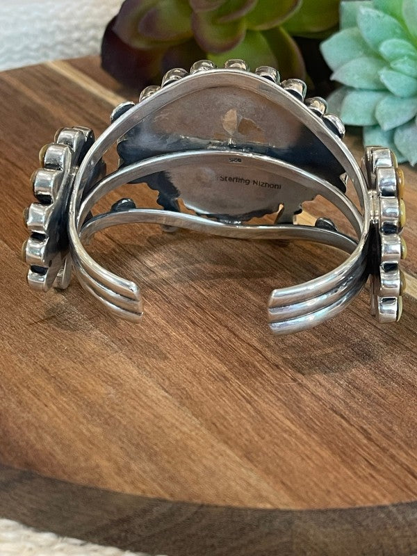 Handmade Sterling Silver & Multistone Sun Face