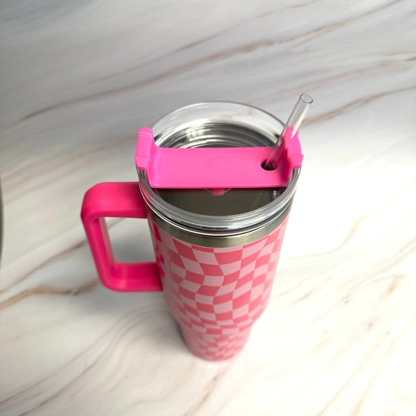 Stylish Checker Large Water Cup With Handle Ellison and Young