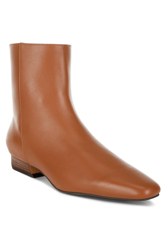 Obita Flared Heel Genuine Leather Boots Rag Company