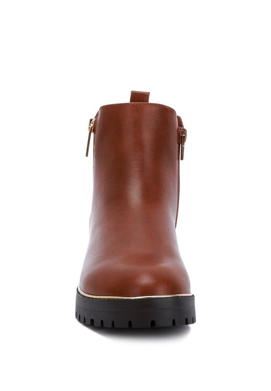 Thorin Metallic Frame Block Heel Boots Rag Company