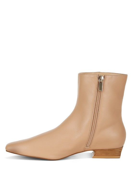 Obita Flared Heel Genuine Leather Boots Rag Company