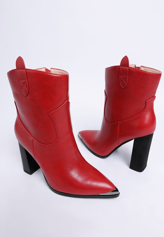Hatter Pointed Toe Faux Leather Boots Rag Company