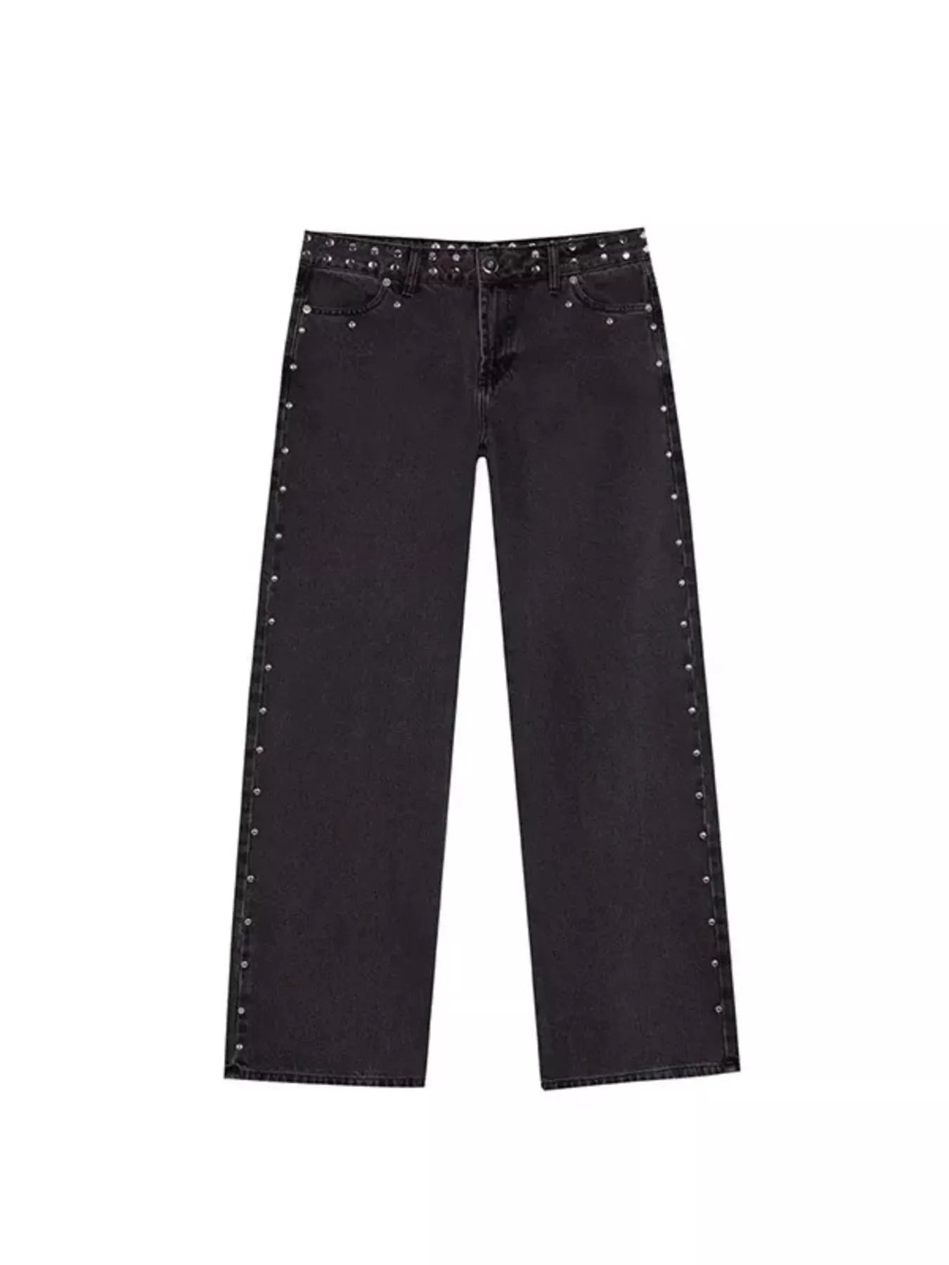 Leopard Star Patches Wide Leg Jeans Trendsi