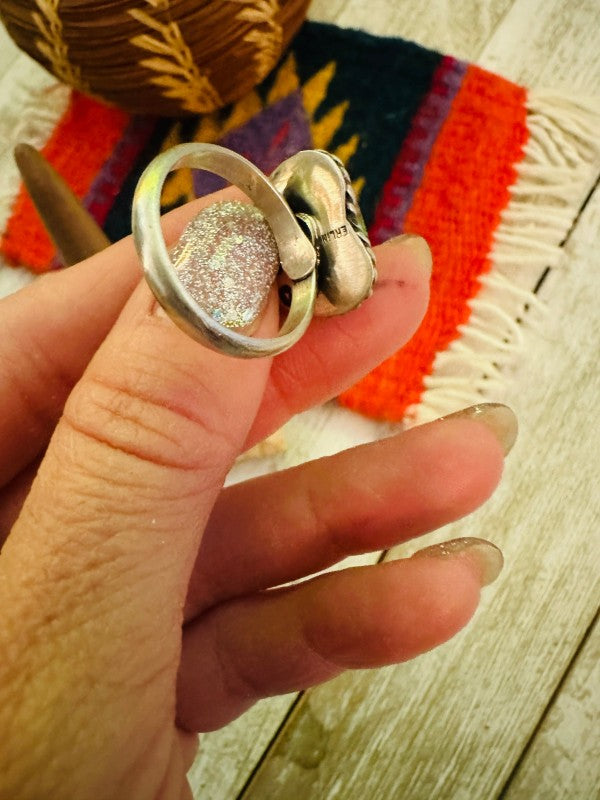 Navajo Sterling Silver & Turquoise Adjustable Hear