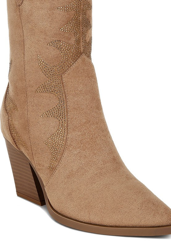 Rambler Rhinestones Embellished Calf Boots Luckygirlsclothingcompany.com