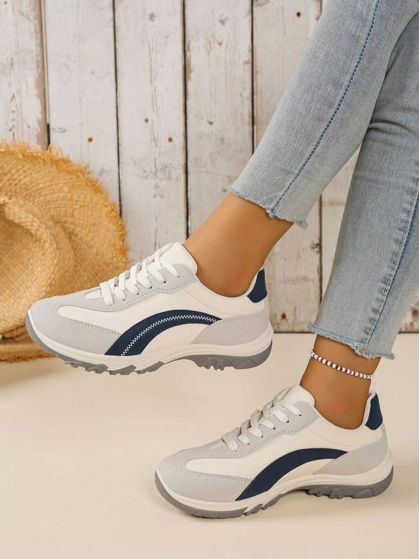 Contrast Lace Up Athletic Trendsi