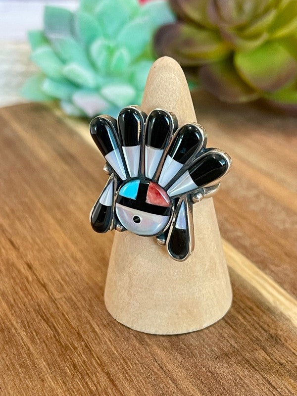 Handmade Multi Stone Southwestern Sunface