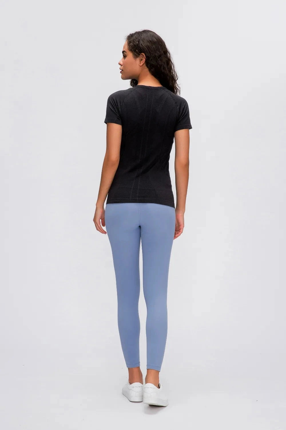 Millennia Round Neck Short Sleeve Active T-Shirt Trendsi