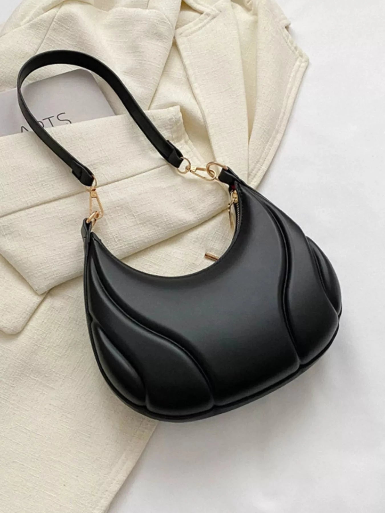 Solid Color Shoulder Bag Trendsi