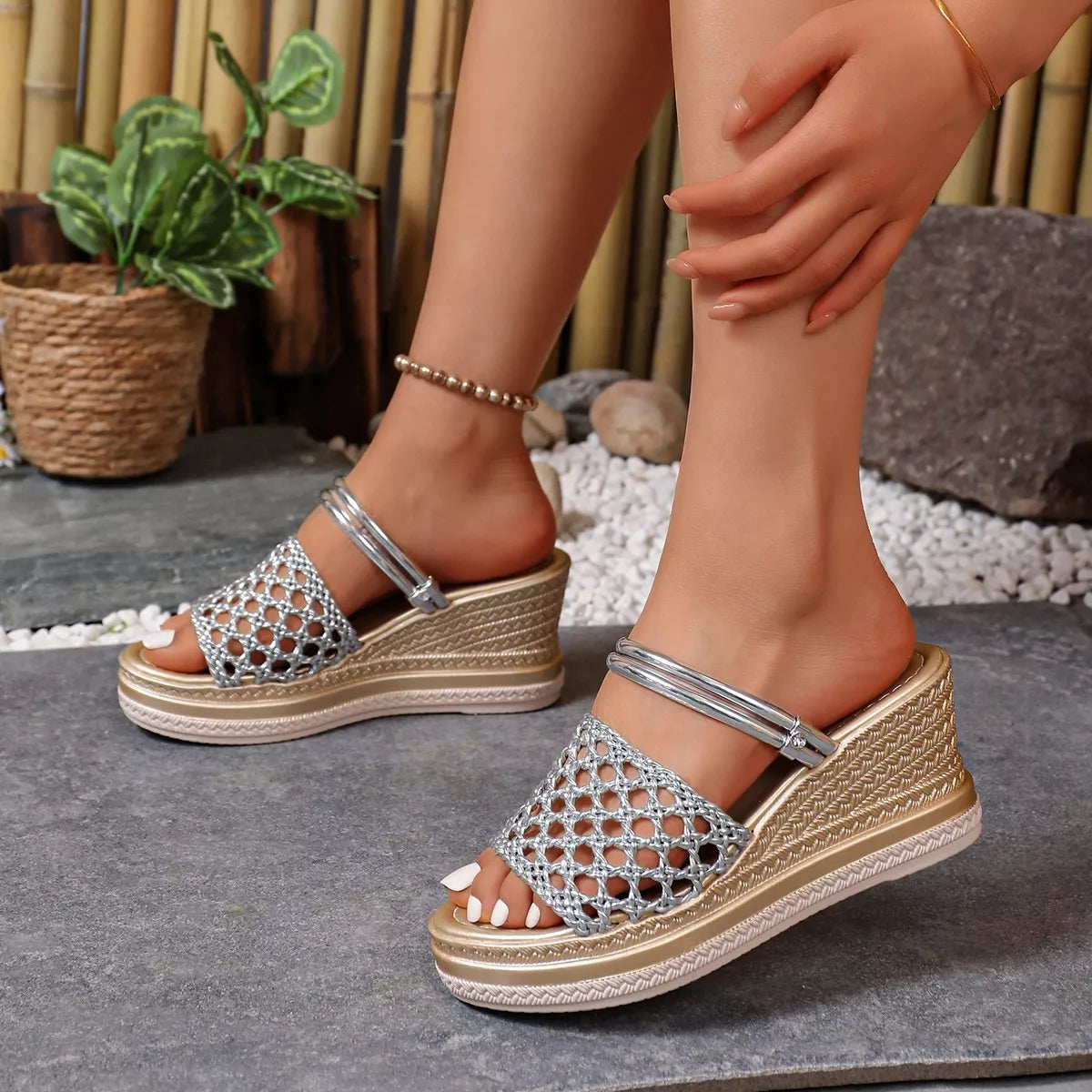 Open Toe Wedge Sandals Trendsi