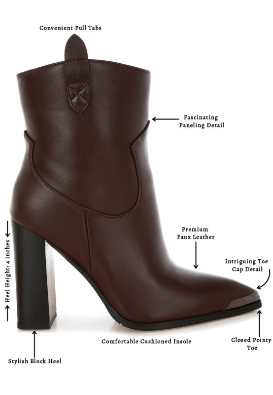 Hatter Pointed Toe Faux Leather Boots Rag Company