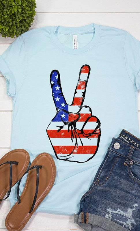American Peace Sign Graphic Tee Kissed Apparel